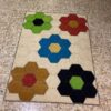 Artisanal persischer Woll Kelim Teppich handgewebt floral cremefarben
