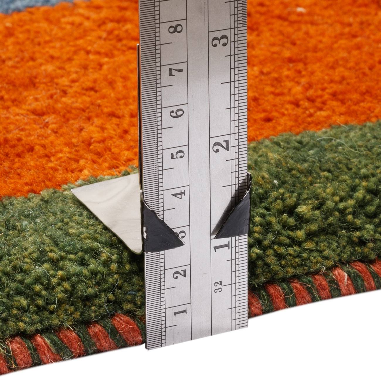 Echter persischer Gabbeh-Wollteppich handgewebt in Shiraz floral blau