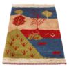 Echter persischer Gabbeh-Wollteppich handgewebt in Shiraz Baum-Motive