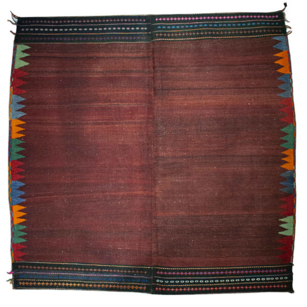 Echtheitszertifikat für persischen Baumwoll Kelim Teppich handgewebt in Kerman scharlachrot