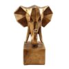 Geometrische Goldene Nashorn Cubismus Figur – Künstlerisches Highlight