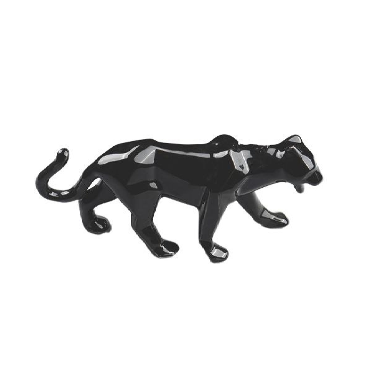 Geometrische Tigerfigur im Kubismus-Stil Golden – Moderne Kubistische Figur