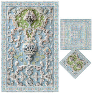 Islamische Gebetsmatte Sajadah – Traditionelles Design in Hellblau