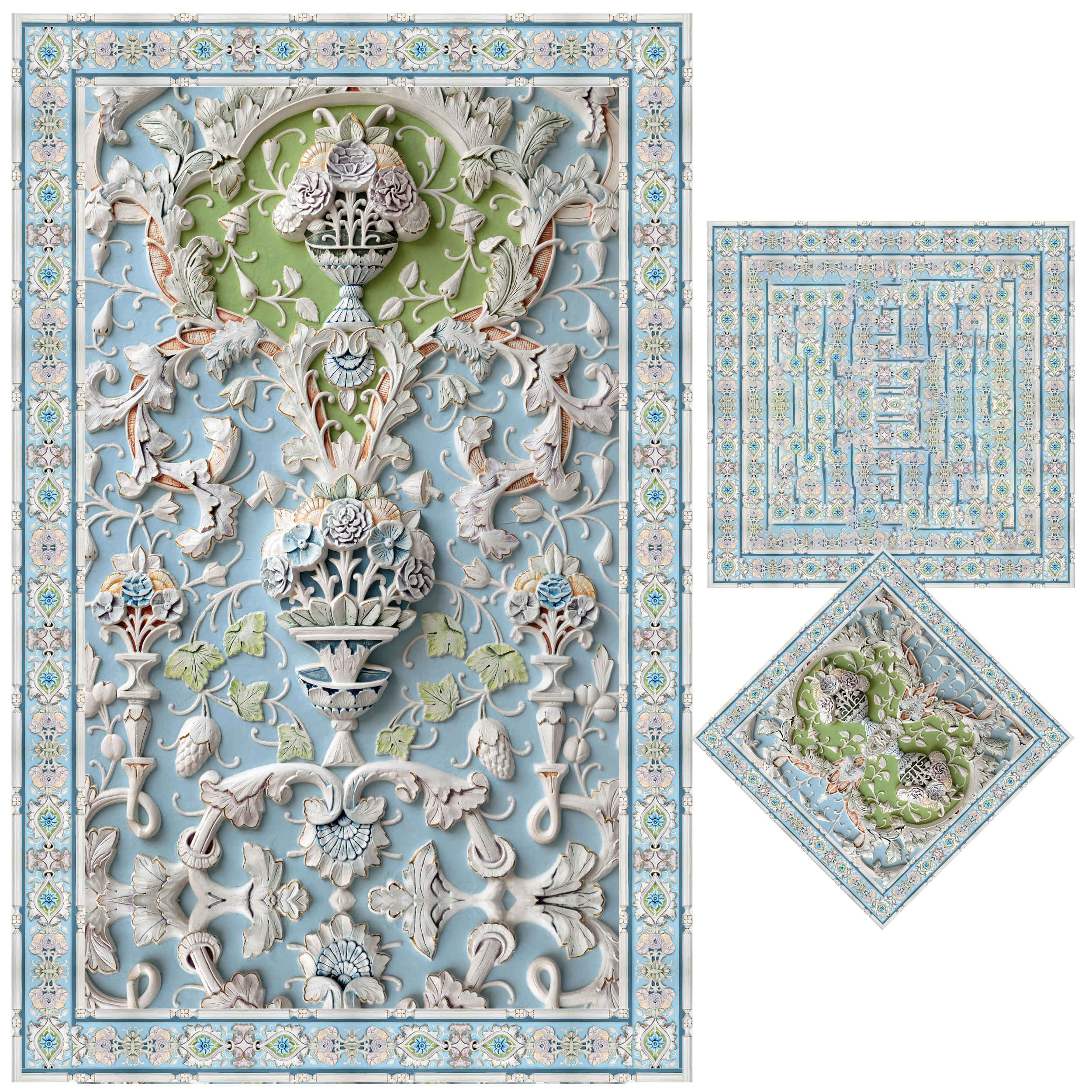 Islamische Gebetsmatte Sajadah - Traditionelles Design in Hellblau