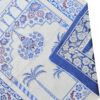 Islamische gepolsterte Gebetsmatte Sajadah aus Samt mit Minarett-Design in Creme und Blau