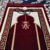 Islamische Gebetsmatte aus Samt Sajadah Traditionell Karmesinrot