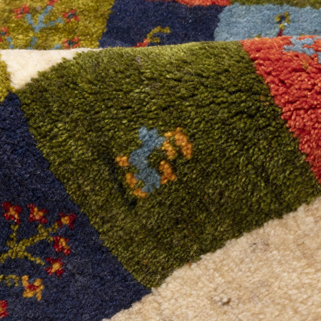 Persischer Gabbeh-Wollteppich handgewebt in Fars Kashkuli creme