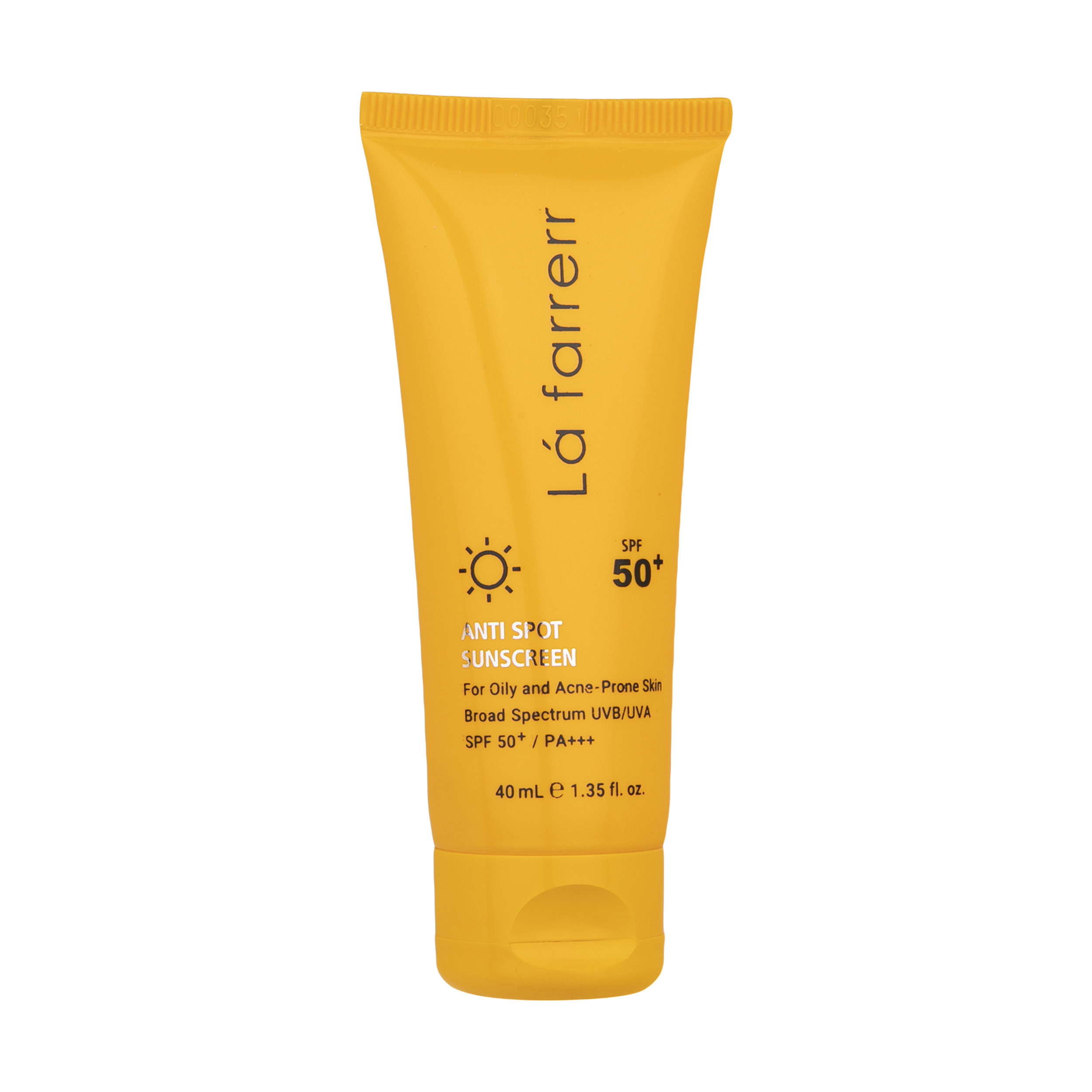 La Farrerr farbloser Sonnenschutz SPF 50 gegen Hautflecken – für fettige Haut, 40 ml