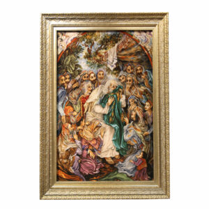 Handgeknüpfter persischer Bildteppich aus Tabriz, der den Propheten Joseph mit Jakobs Hemd und dem Duft des Geliebten darstellt