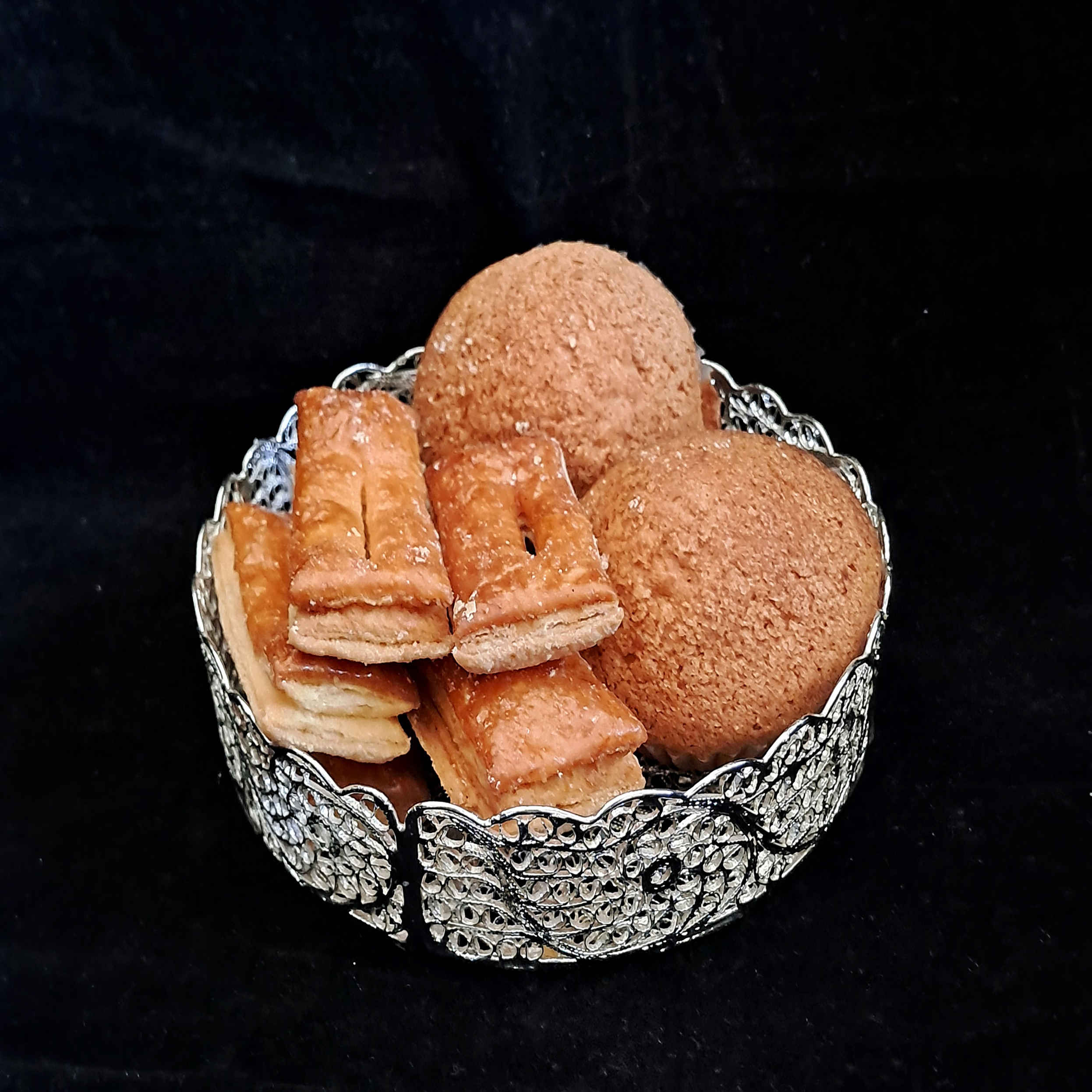 Persische Filigran-Dekoschale – Handgefertigte Silber Obstschale