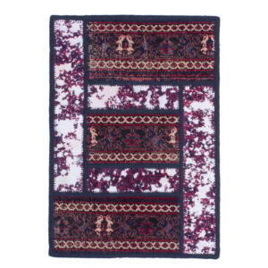Vintage persischer handgeknüpfter Patchwork-Teppich scharlachrot