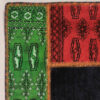 Vintage persischer handgeknüpfter Patchwork-Teppich rot & schwarz