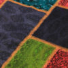 Vintage persischer handgeknüpfter Patchwork-Teppich rot & schwarz