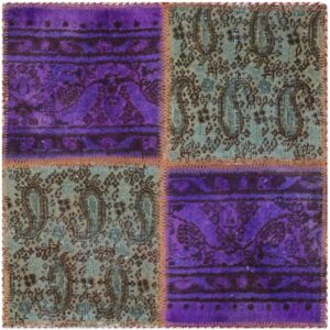 Vintage persischer handgeknüpfter Patchwork-Teppich paisley lila
