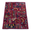 Vintage persischer handgeknüpfter Patchwork-Teppich scharlachrot