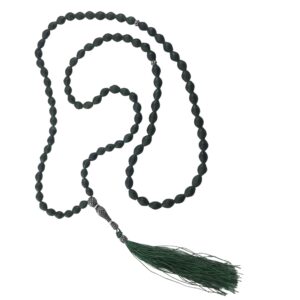 Islamischer afghanischer Shah Maghsoud-Rosenkranz mit 101 Gebetsperlen Tasbih Dunkelgrün