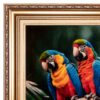 Handgeknüpfter persischer Bildteppich aus Tabriz, der Papageien darstellt