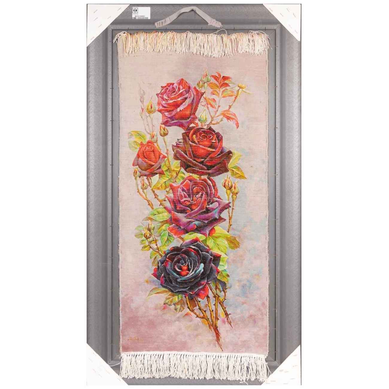 Handgeknüpfter persischer Bildteppich aus Tabriz, der Rosenblumen darstellt