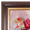 Handgeknüpfter persischer Bildteppich aus Tabriz, der Rosenblumen darstellt