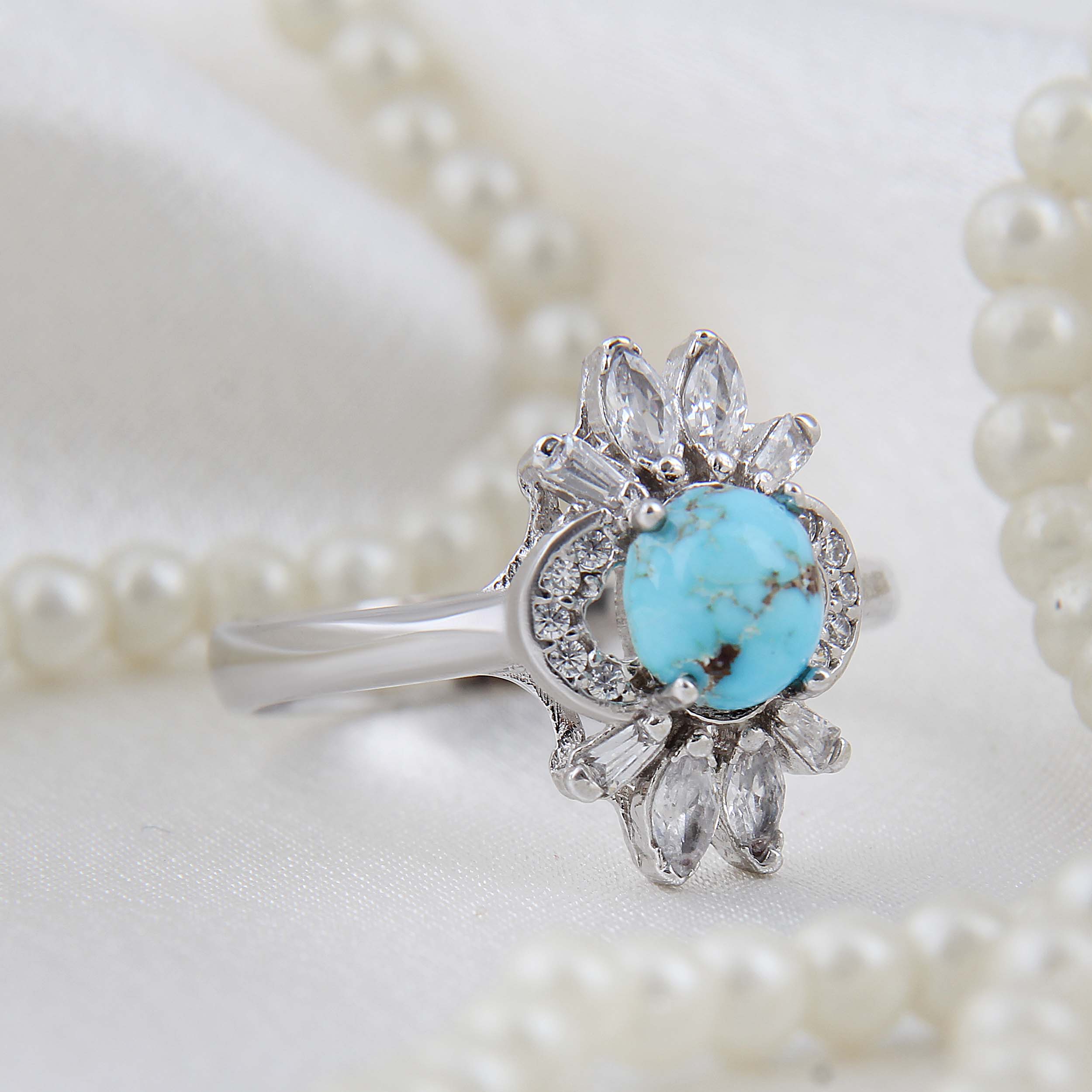 Persischer Neyshabur Türkis Silberring Handgefertigt