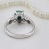 Persischer Silberring für Damen mit Neyshabur Türkis Rhodium Plattierung