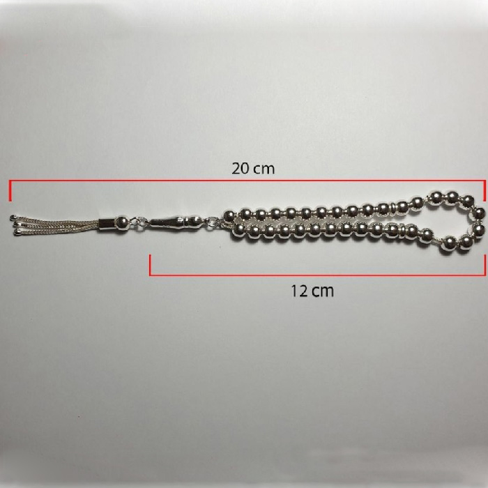 Islamischer Silber-Rosenkranz mit 33 Gebetsperlen Tasbih Milad