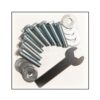 Traditioneller roter persischer Hocker mit Holzbeinen und Samtstoff, Artemis