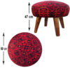 Traditioneller roter persischer Hocker mit Holzbeinen und Samtstoff, Artemis