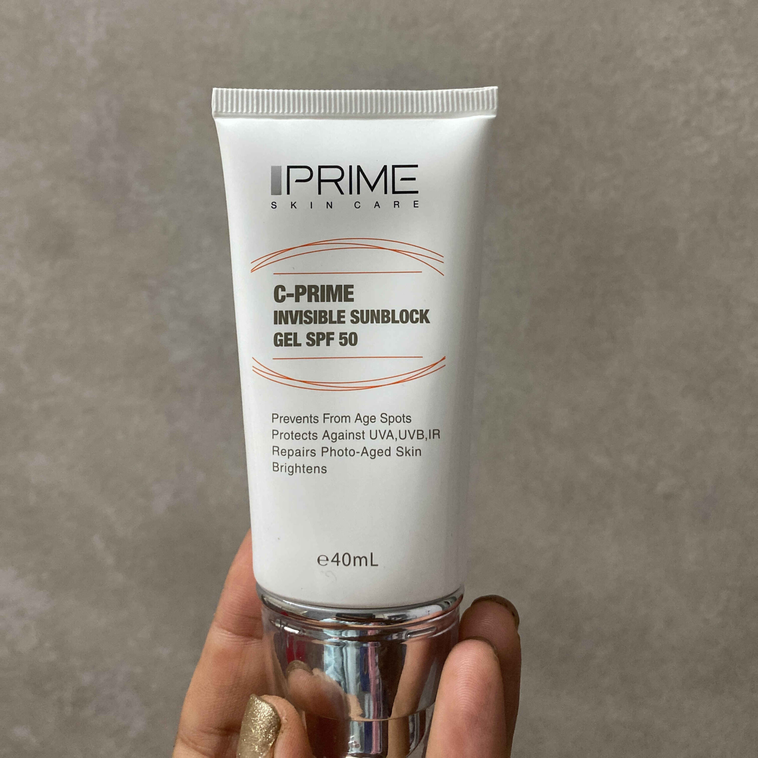 Prime Sonnenschutzgel SPF 50 – Modell C-Prime für alle Hauttypen