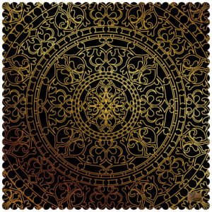 Samttischdecke Persische Eleganz Mandala Gold & Schwarz