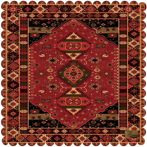 Samttischdecke mit Persischem Teppich Design für Ihre Tischdekoration