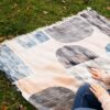 Samtwurfdecke, weich & leicht für Sofa Abstrakt Creme