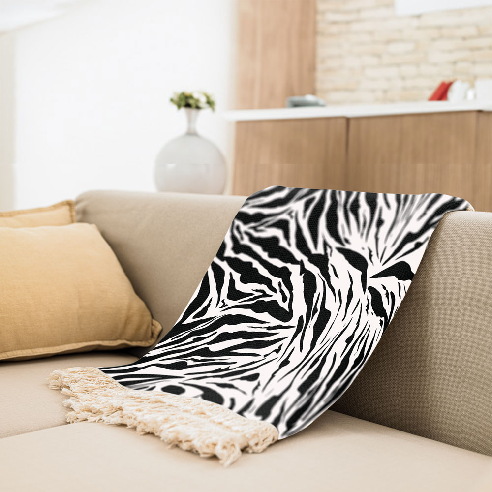 Samtwurfdecke, weich & leicht für Sofa Zebramuster