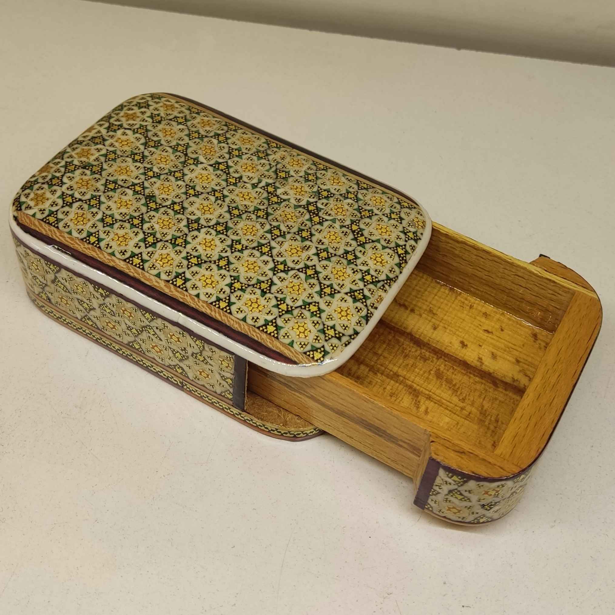 Persische Holz-Spielkarten-Aufbewahrungsbox – Khatam Emaille Kimia