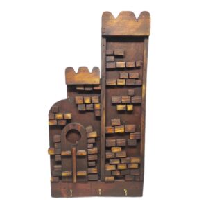 Dekorativer & handgefertigter Wand-Schlüsselhalter mit Schloss-Design für den Eingang