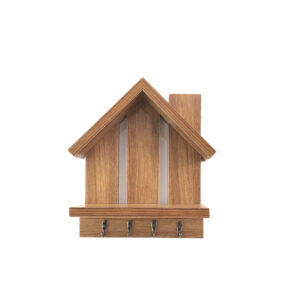 Dekorativer & handgefertigter Wandschlüsselhalter mit Regal im Cottage-Design