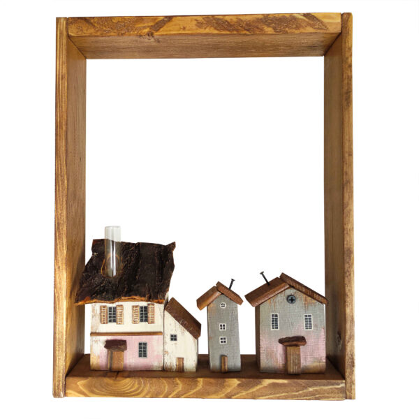 Dekorativer & handgefertigter Wandschlüsselhalter mit 5 Haken im Cottage-Design