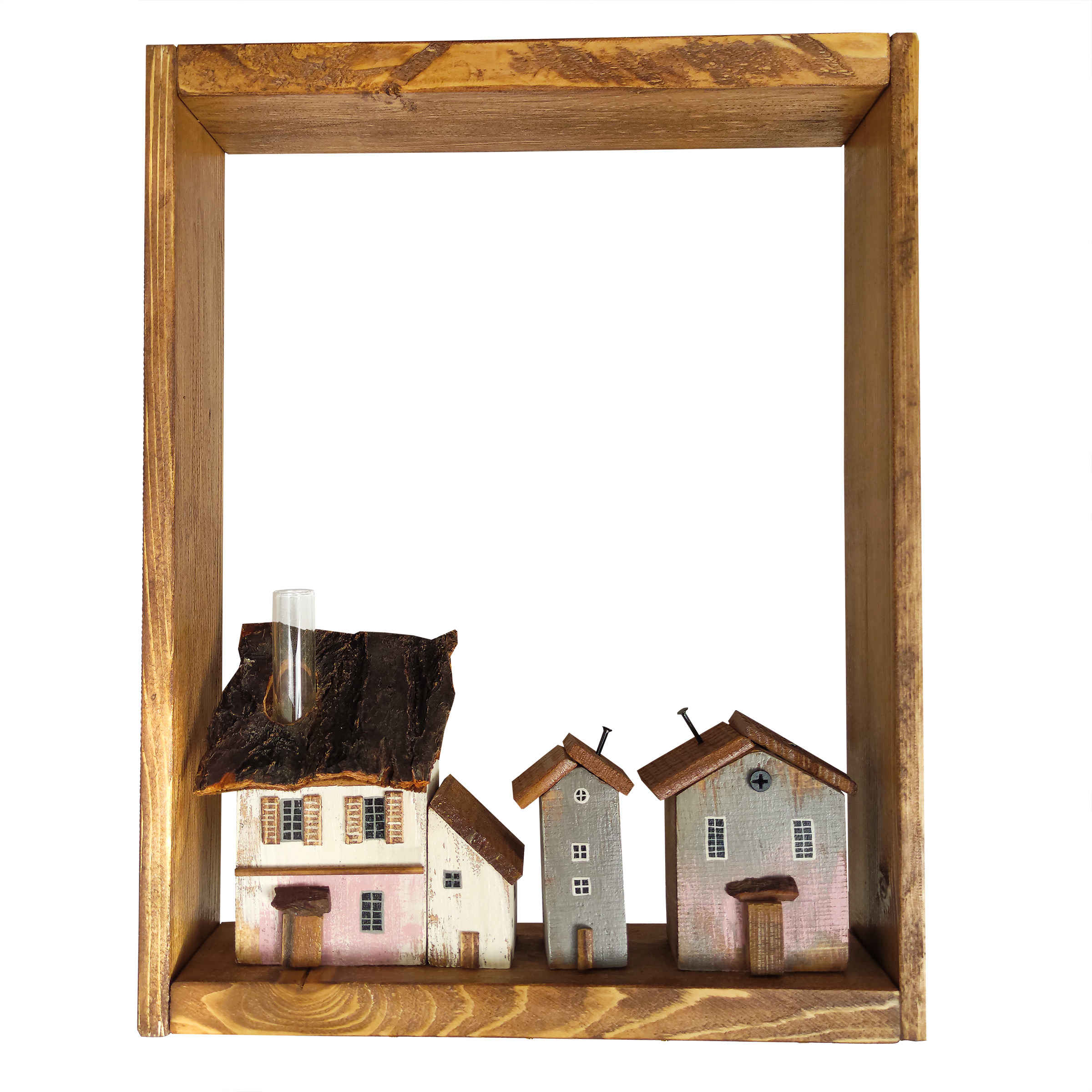 Dekorativer & handgefertigter Wandschlüsselhalter mit 5 Haken im Cottage-Design