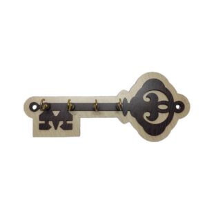 Dekorativer & handgefertigter Wand-Schlüsselhalter mit Schlüssel-Design und 4 Haken