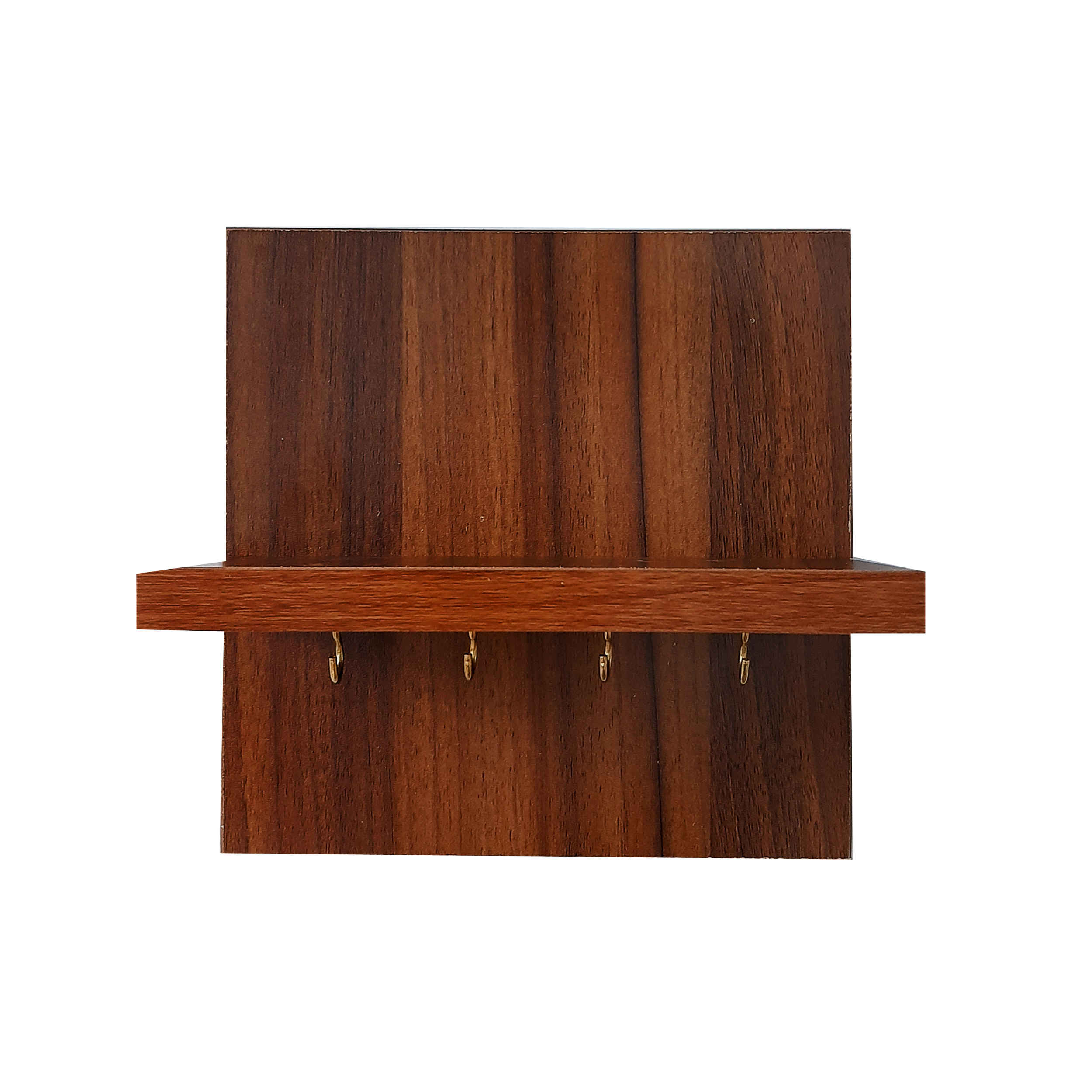 Dekorativer & handgefertigter Wand-Schlüsselhalter mit Regal & 4 Haken