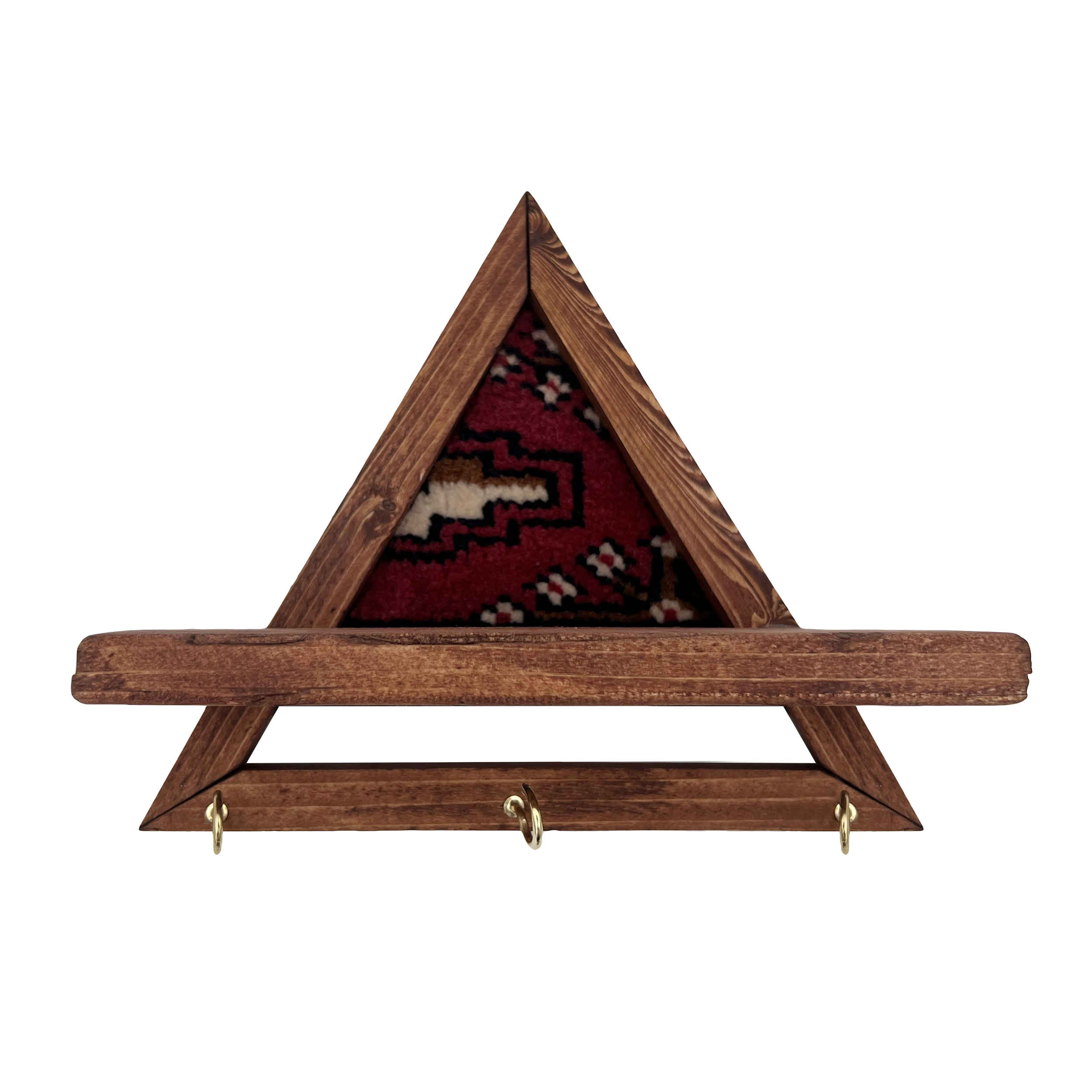Dekorativer & handgefertigter Wand-Schlüsselhalter mit Torkaman-Teppich-Design für Zuhause