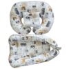 3-teiliges Baumwoll Baby Nest Set mit Tier Design