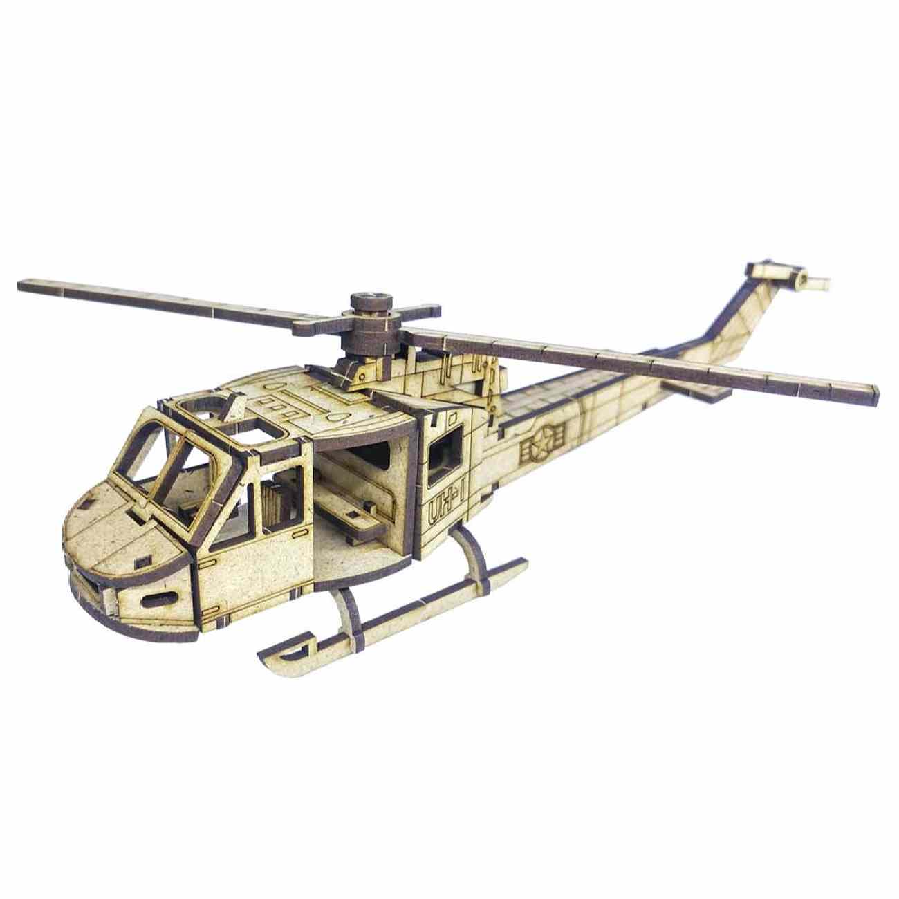 49-Teiliges Holz-3D-Puzzle Modellkit – Hubschrauber