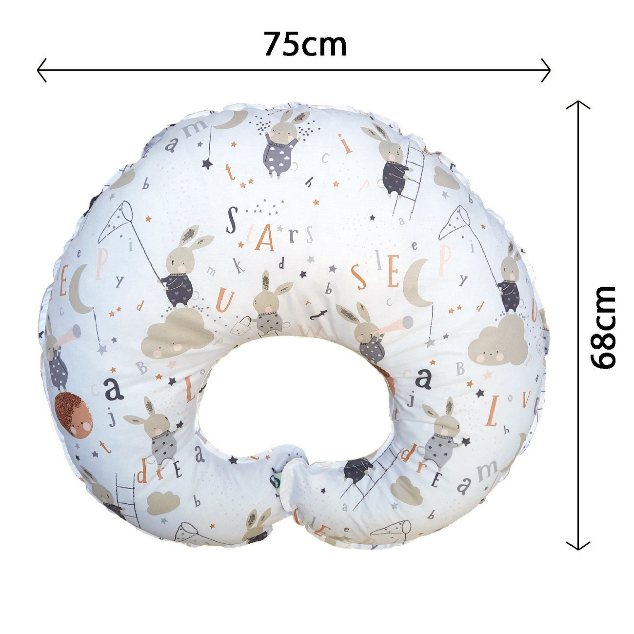 6-teiliges Baumwoll Babybett-Set mit kleinen Hasen Design