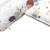 6-teiliges Baumwoll Babybett-Set mit kleinen Hasen Design