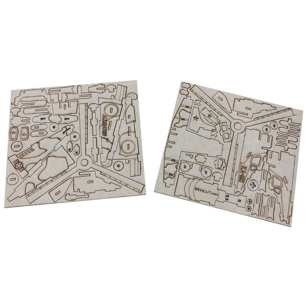 64-Teiliges Holz-3D-Puzzle Modellkit – Angriffshubschrauber