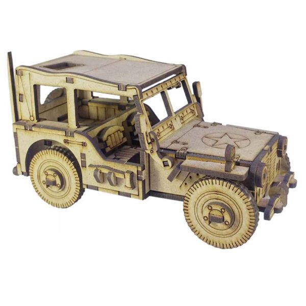 78-Teiliges Holz-3D-Puzzle Modellkit – Militärjeep