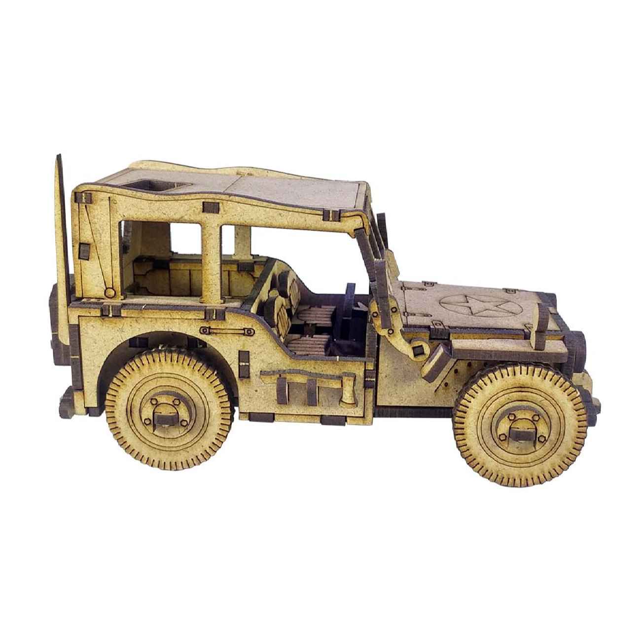 78-Teiliges Holz-3D-Puzzle Modellkit – Militärjeep