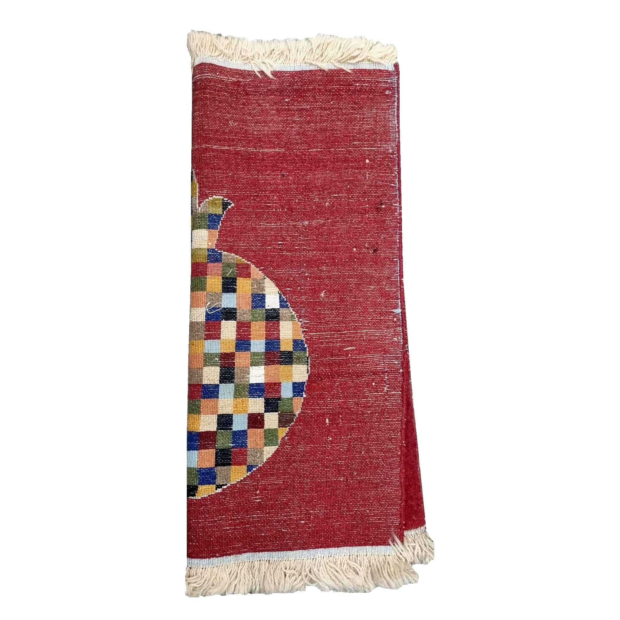 Original persischer Gabbeh-Wollteppich handgewebt in Fars mit Tiermotiven