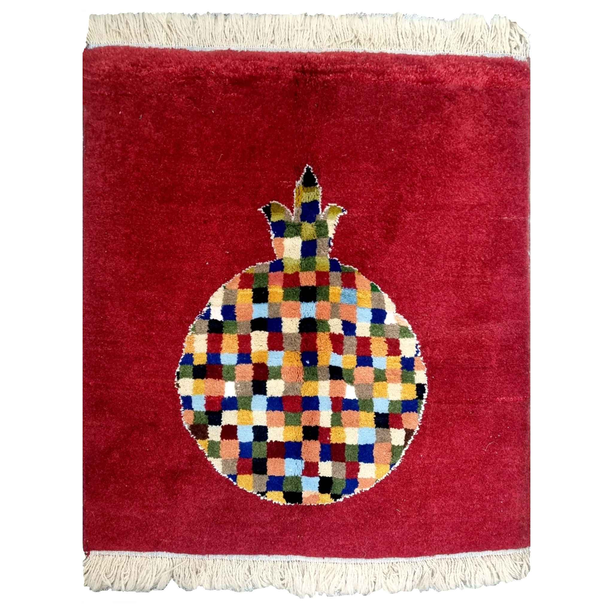 Original persischer Gabbeh-Wollteppich handgewebt in Fars mit Tiermotiven